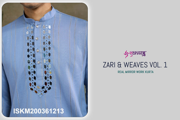 Men's Embroidered Viscose Kurta With Dupatta-ISKM200361211/61212/61213/61214