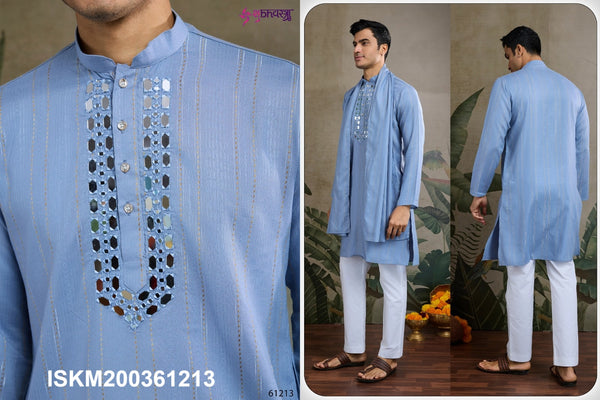 Men's Embroidered Viscose Kurta With Dupatta-ISKM200361211/61212/61213/61214