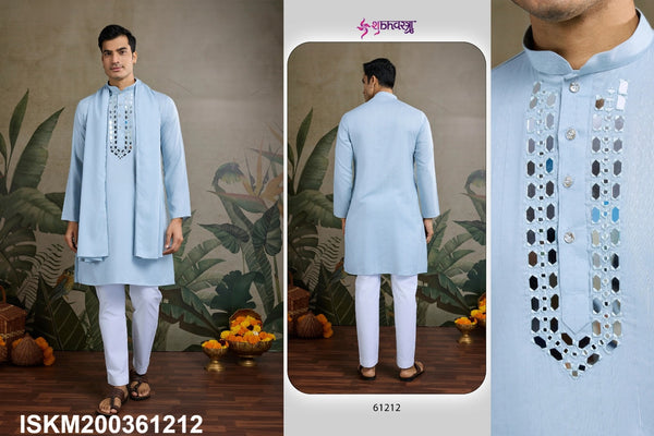 Men's Embroidered Viscose Kurta With Dupatta-ISKM200361211/61212/61213/61214