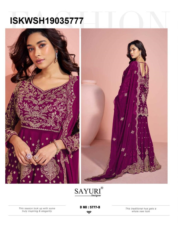 Embroidered Georgette Peplum Kurti With Sharara And Dupatta-ISKWSH19035777