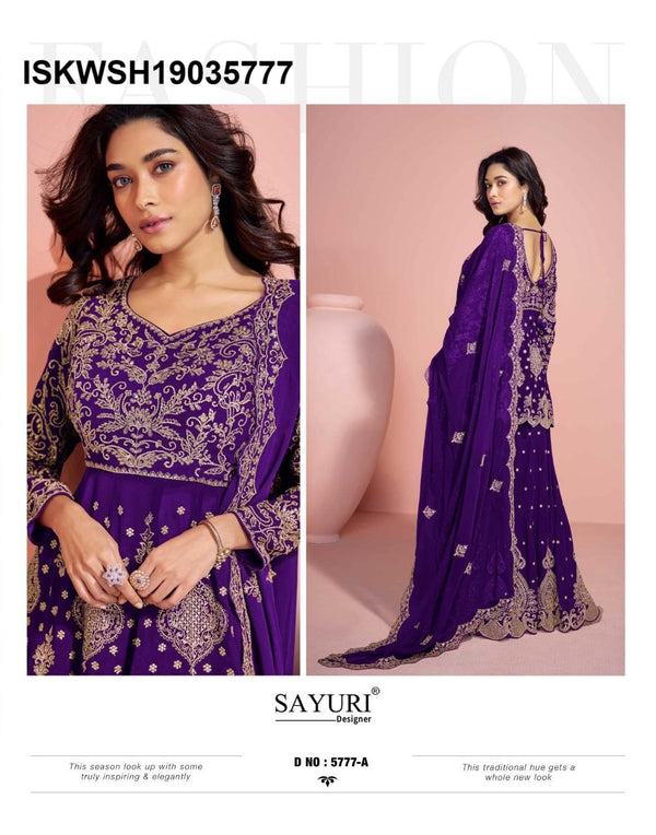 Embroidered Georgette Peplum Kurti With Sharara And Dupatta-ISKWSH19035777