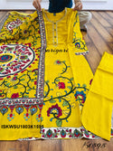 Digital Printed Silk Kurti With Pant And Dupatta-ISKWSU1803K1595