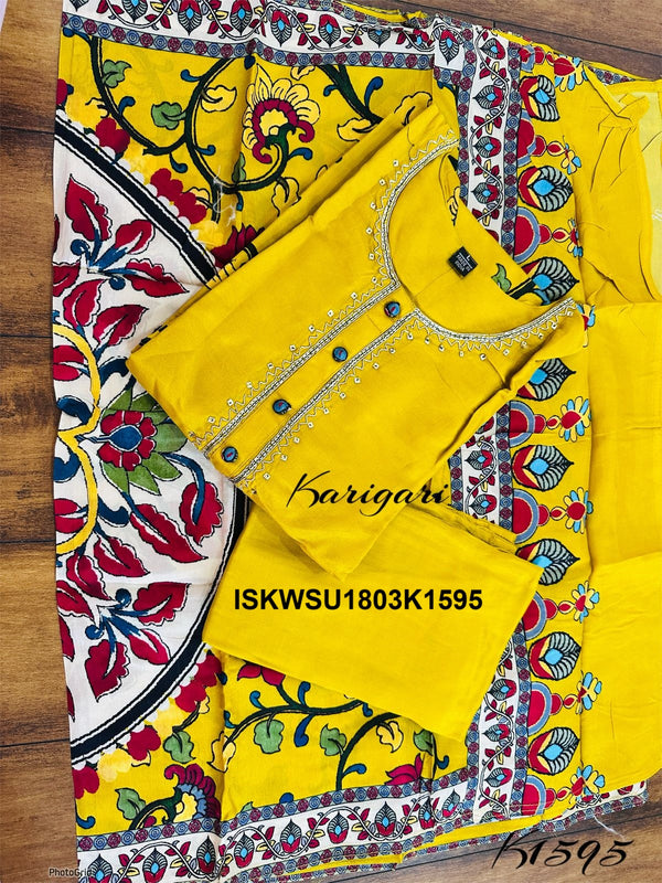 Digital Printed Silk Kurti With Pant And Dupatta-ISKWSU1803K1595