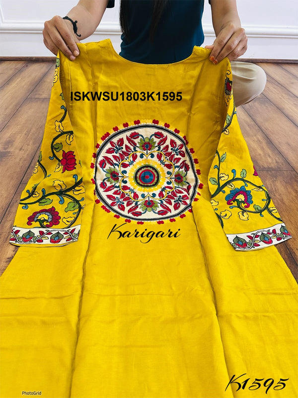 Digital Printed Silk Kurti With Pant And Dupatta-ISKWSU1803K1595