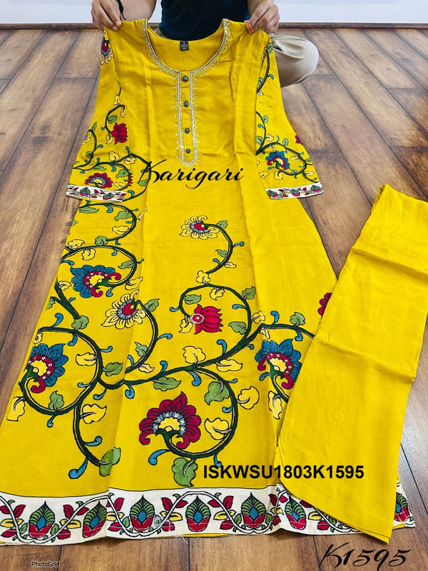 Digital Printed Silk Kurti With Pant And Dupatta-ISKWSU1803K1595