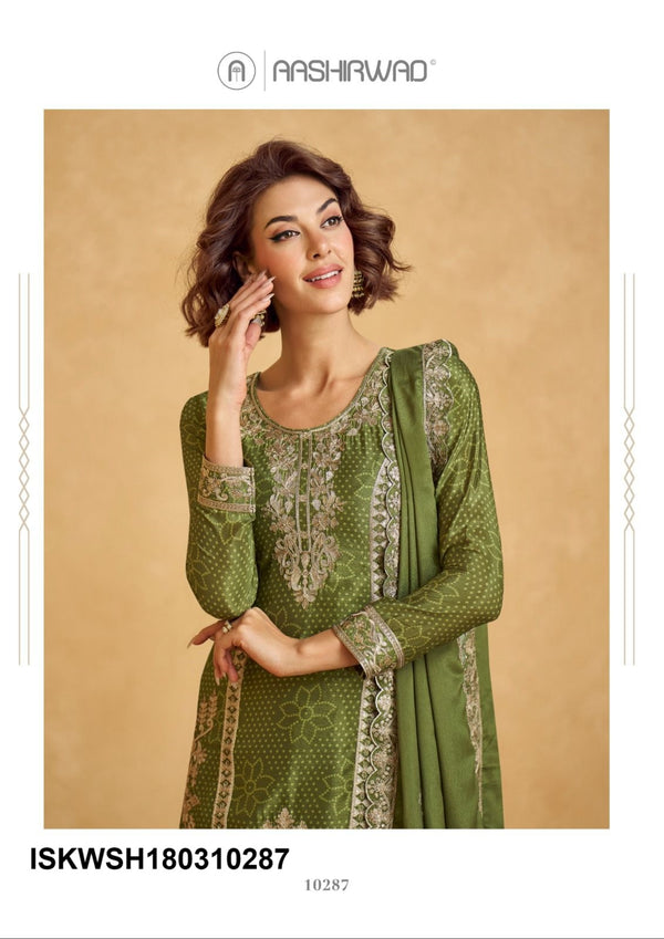 Printed Chinon Silk Kurti With Sharara And Embroidered Dupatta-ISKWSH180310284/85/86/87