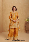 Printed Chinon Silk Kurti With Sharara And Embroidered Dupatta-ISKWSH180310284/85/86/87
