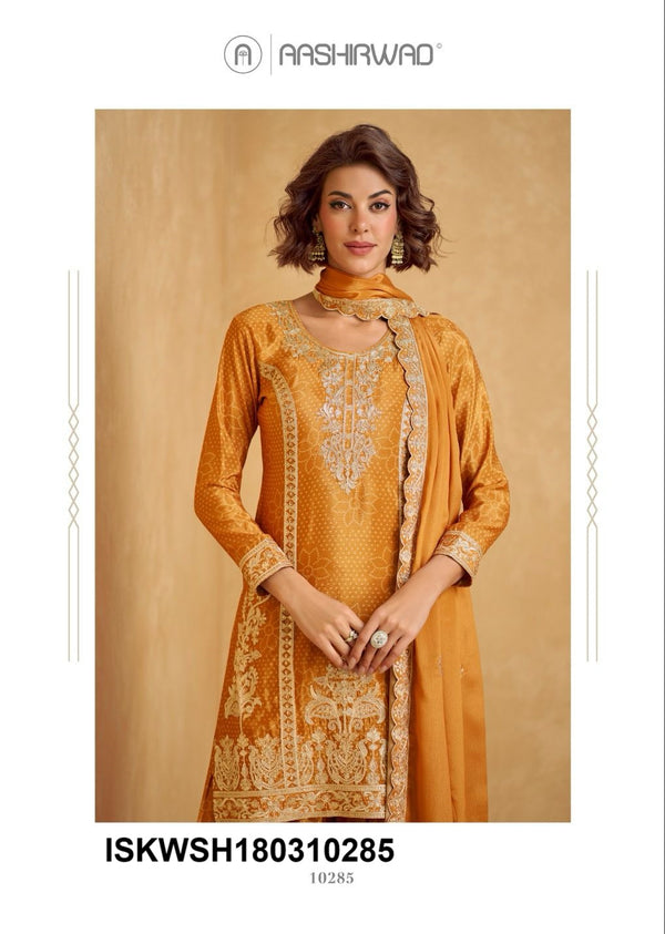 Printed Chinon Silk Kurti With Sharara And Embroidered Dupatta-ISKWSH180310284/85/86/87