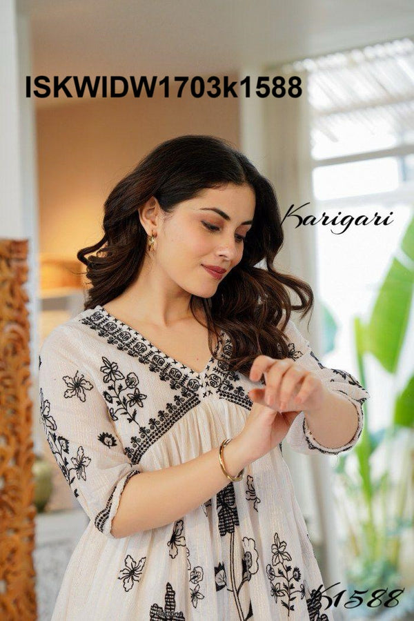 Embroidered Cotton Co-Ord Set-ISKWIDW1703k1588