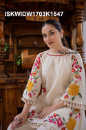 Embroidered Cotton Top With Pant-ISKWIDW1703K1547