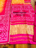 Bandhani Printed Gaji Silk Kurti With Pant And Dupatta-ISKWSU1703k1578