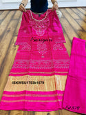 Bandhani Printed Gaji Silk Kurti With Pant And Dupatta-ISKWSU1703k1579