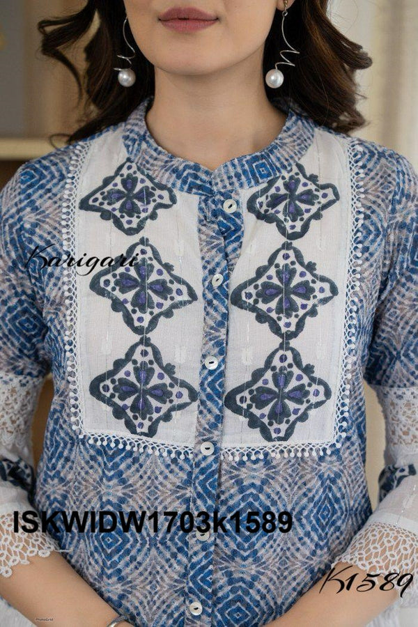 Printed Cotton Flared Top With Pant-ISKWIDW1703k1589