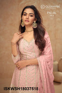 Embroidered Chinon Kurti With Sharara And Dupatta-ISKWSH18037518