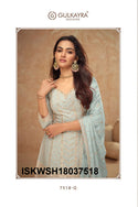 Embroidered Chinon Kurti With Sharara And Dupatta-ISKWSH18037518