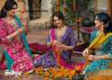 Embroidered Chinon Kurti With Pant And Dupatta-ISKWSU18037520