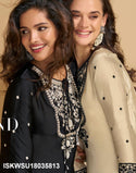 Embroidered Chinon Silk Kurti With Pant And Dupatta-ISKWSU18035813