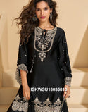 Embroidered Chinon Silk Kurti With Pant And Dupatta-ISKWSU18035813