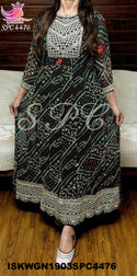 Bandhani Printed Georgette Gown-ISKWGN1903SPC4476