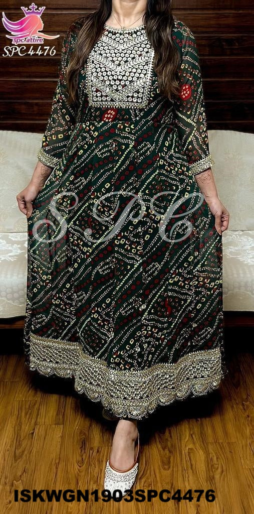 Bandhani Printed Georgette Gown-ISKWGN1903SPC4476