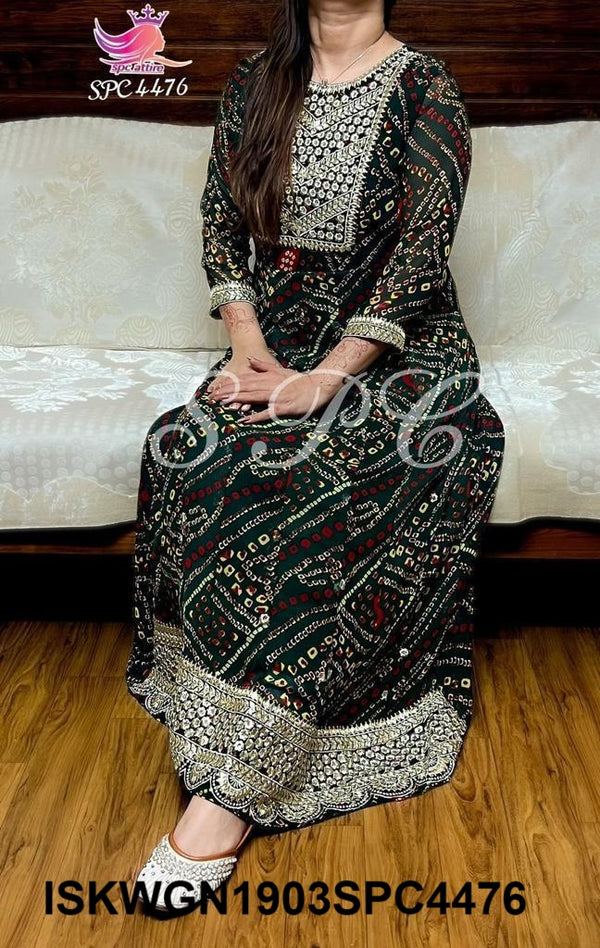 Bandhani Printed Georgette Gown-ISKWGN1903SPC4476