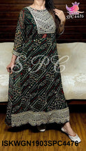 Bandhani Printed Georgette Gown-ISKWGN1903SPC4476