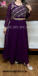 Embroidered Georgette Gown-ISKWGN1903SPC5130