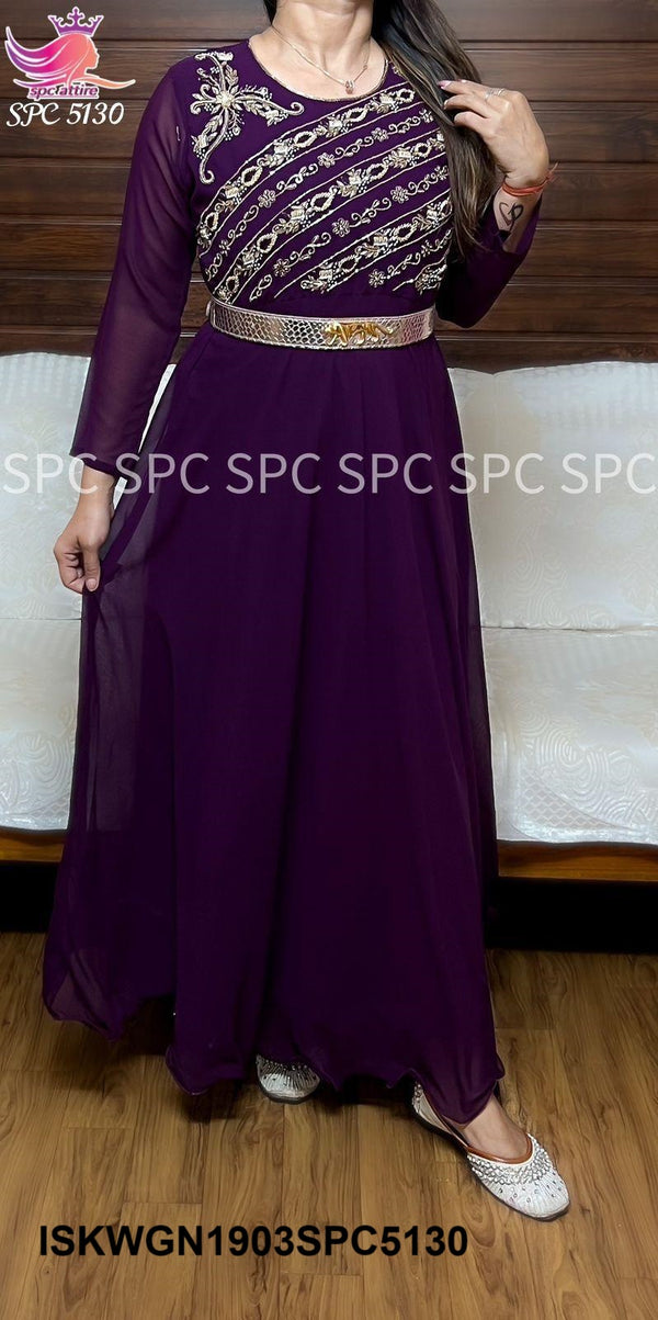 Embroidered Georgette Gown-ISKWGN1903SPC5130