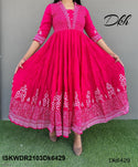Block Printed Cotton Dress-ISKWDR2103Dk6429/Dk6430