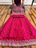 Embroidered Georgette Skirt And Crop Top And Dupatta-ISKWSKT2003k1376