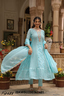 Embroidered Organza Anarkali Kurti With Pant And Dupatta-ISKWSU2003k1481