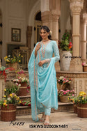 Embroidered Organza Anarkali Kurti With Pant And Dupatta-ISKWSU2003k1481
