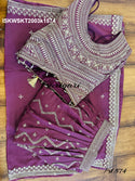 Embroidered Georgette Skirt With Crop Top And Dupatta-ISKWSKT2003k1575/k1574