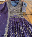 Embroidered Georgette Skirt With Crop Top And Dupatta-ISKWSKT2003k1575/k1574