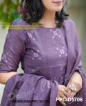 Handloom Weaved Cotton Silk Kurti With Cotton Silk Pant And Dupatta-ISKWSU2003PPC/D1706