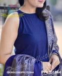Handloom A-Line Kurti With Palazzo And Madhubani Printed Khadi Silk Dupatta-ISKWSU2003PPC/D1844
