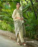 Handloom Cotton Kurti With Pant And Kalamkari Printed Khadi Silk Dupatta-ISKWSU2003PPC/D1598