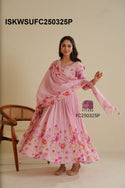 Floral Printed Malmal Cotton Anarkali Kurti With Pant And Dupatta-ISKWSUFC250325P/FC250325C