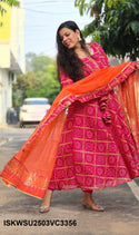 Ghatchola Kota Doriya Anarkali Kurti With Cotton Pant And Doriya Dupatta-ISKWSU2503VC3356