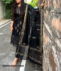 Hand Block Printed Kota Doriya Kurti With Cotton Pant And Doriya Dupatta-ISKWSU2503VC2669