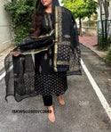 Hand Block Printed Kota Doriya Kurti With Cotton Pant And Doriya Dupatta-ISKWSU2503VC2669
