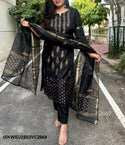 Hand Block Printed Kota Doriya Kurti With Cotton Pant And Doriya Dupatta-ISKWSU2503VC2669