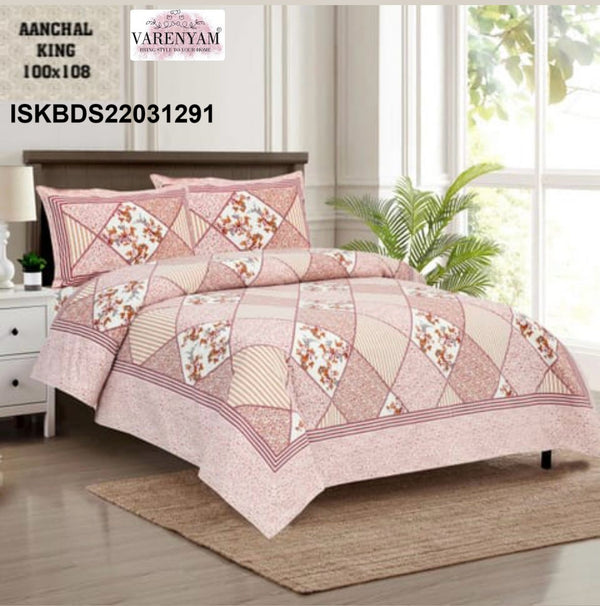 Cotton King Size Bedsheet Set-ISKBDS22031291