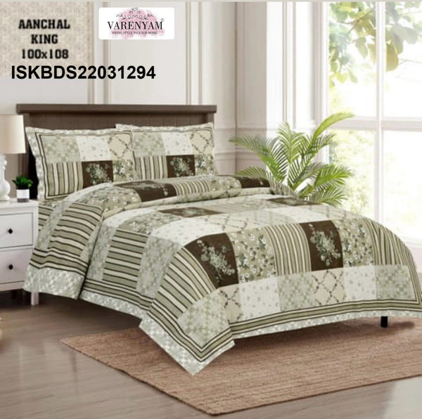 Cotton King Size Bedsheet Set-ISKBDS22031294