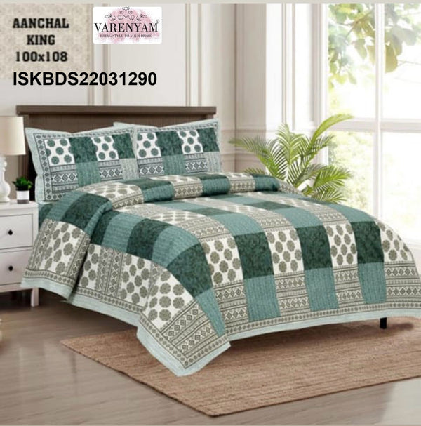 Cotton King Size Bedsheet Set-ISKBDS22031290