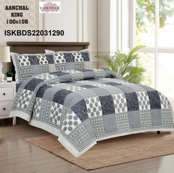 Cotton King Size Bedsheet Set-ISKBDS22031290