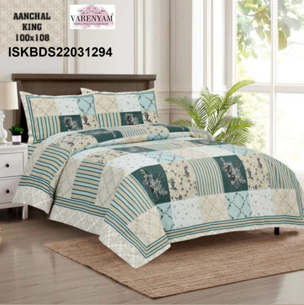 Cotton King Size Bedsheet Set-ISKBDS22031294