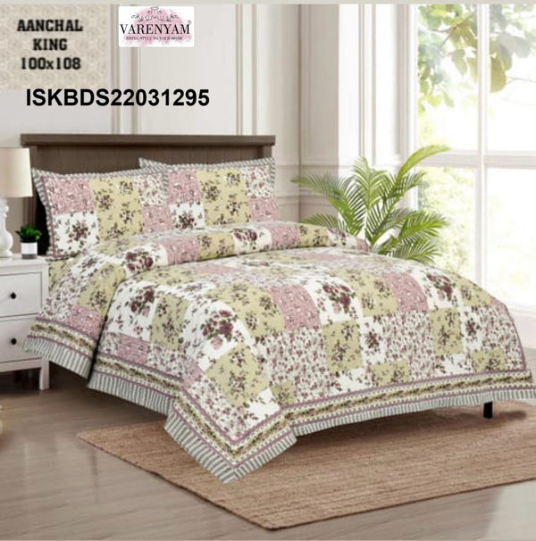 Cotton King Size Bedsheet Set-ISKBDS22031295