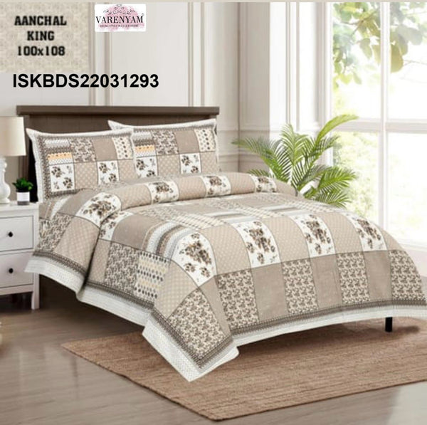 Cotton King Size Bedsheet Set-ISKBDS22031293