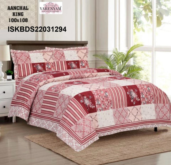 Cotton King Size Bedsheet Set-ISKBDS22031294